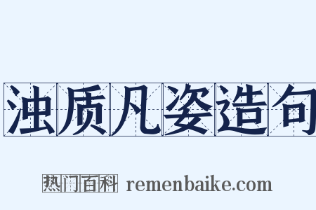 浊质凡姿造句是什么意思的图片